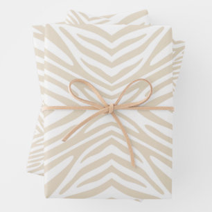 Hoja De Papel De Regalo Cebra Neutral Blanco Navajo