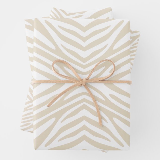 Hoja De Papel De Regalo Cebra Neutral Blanco Navajo (In situ)