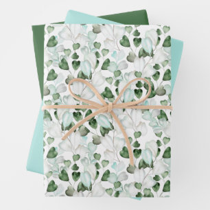 Hoja De Papel De Regalo Celebración botánica Verde