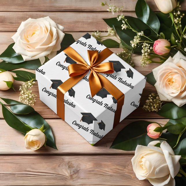 Hoja De Papel De Regalo Celebración de la graduación de nombre personaliza (Subido por el creador)