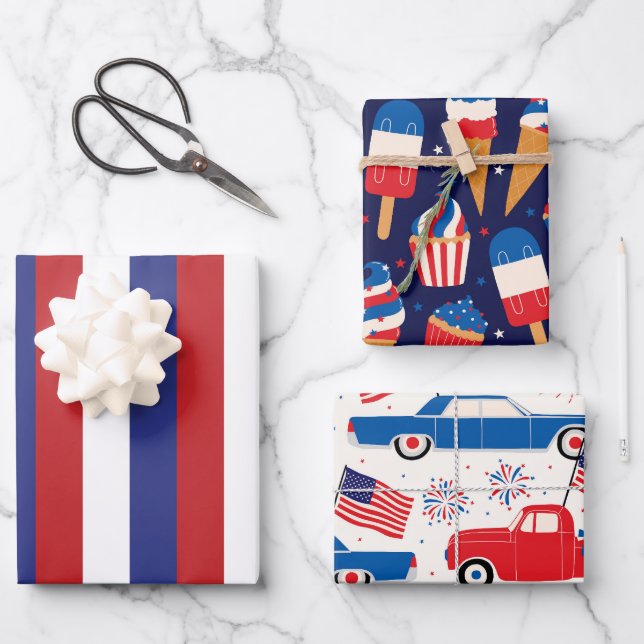 Hoja De Papel De Regalo Celebración del 4 de julio (Anverso)