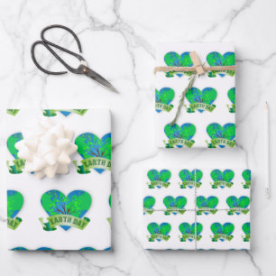 Hoja De Papel De Regalo Celebración del Día de la Tierra Llanura Azul del 