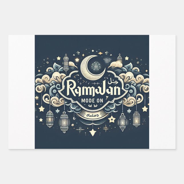 Hoja De Papel De Regalo Celebrar Ramadán con modo Ramadán (Anverso)