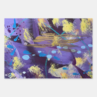 Hoja De Papel De Regalo Celebratory Purple and Gold 