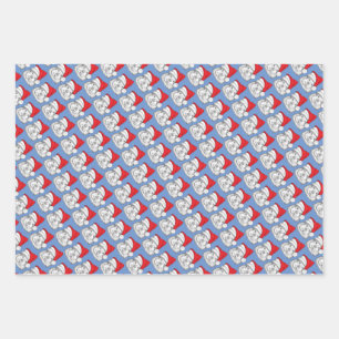 Hoja De Papel De Regalo Cerdo guineano con Navidades gorra, personalizado