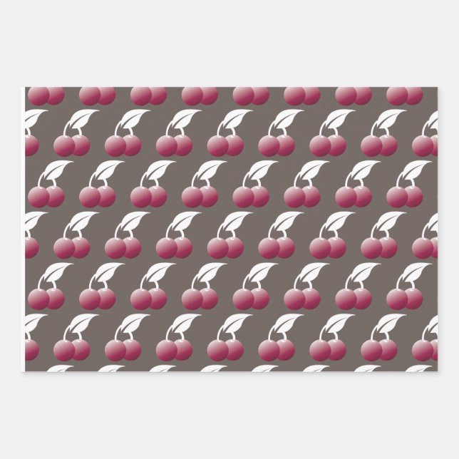 Hoja De Papel De Regalo Cerezas (Anverso)