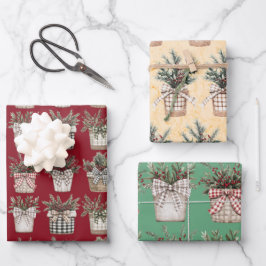 Hoja De Papel De Regalo Cesta de Buffalo | Navidades de granjas