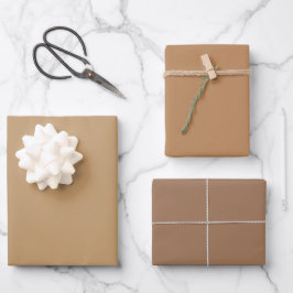 Hoja De Papel De Regalo Chamoisee Madera Marrón Tonos 3 Sombras Ciervo Lis
