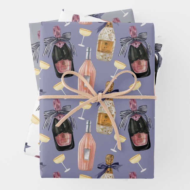 Hoja De Papel De Regalo Champagne francés acuático (In situ)