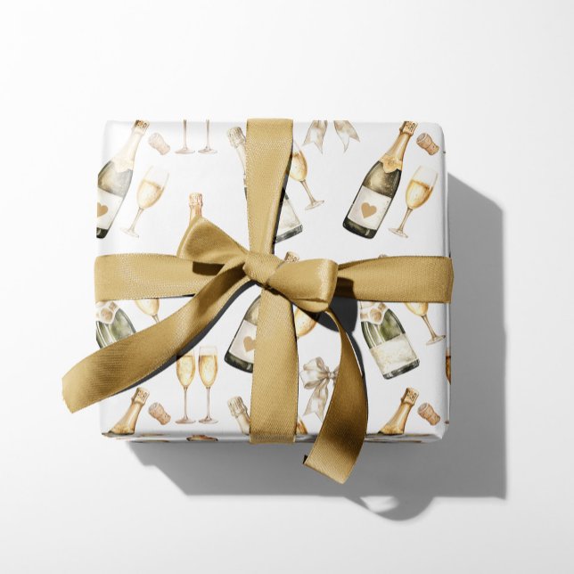 Hoja De Papel De Regalo Champagne Prosecco Lover (Champagne Prosecco gift wrapping paper present, wine lover gift)