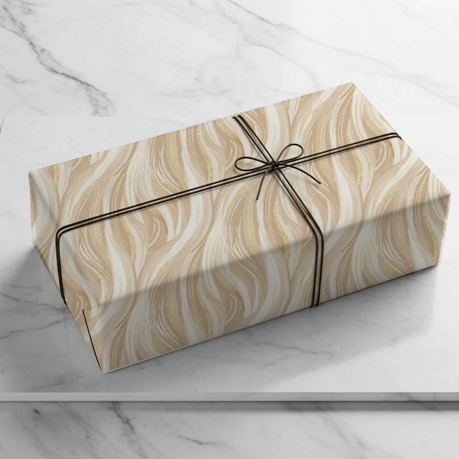 Hoja De Papel De Regalo Champán personalizado beige elegante boda  (Subido por el creador)
