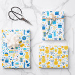 Hoja De Papel De Regalo Chanukah Conjunto mixto de patrones de menorah y v<br><div class="desc">A veces solo tienes unos cuantos artículos para envolver a Chanukah, y no quieres comprar un rollo enorme de papel de envoltura de Chanukah que permanecerá en tu armario durante años. Esta selección de tres hojas de papel de envoltura de Chanukah es perfecta para envolver algunos regalos. Tres hojas separadas...</div>