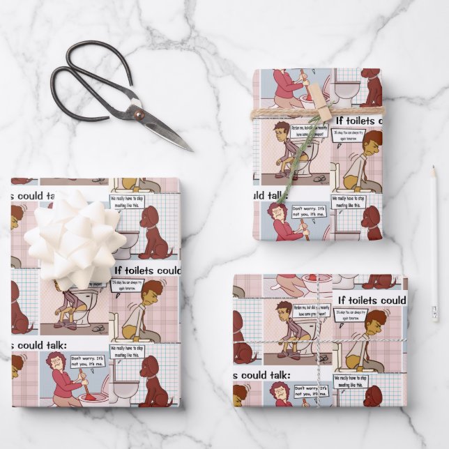 Hoja De Papel De Regalo Charla de Baño (Anverso)