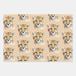 Hoja De Papel De Regalo Cheetah Face