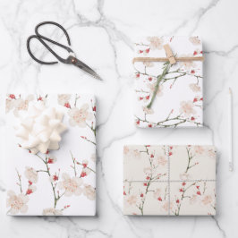 Hoja De Papel De Regalo Cherry Blossom Pattern Boho