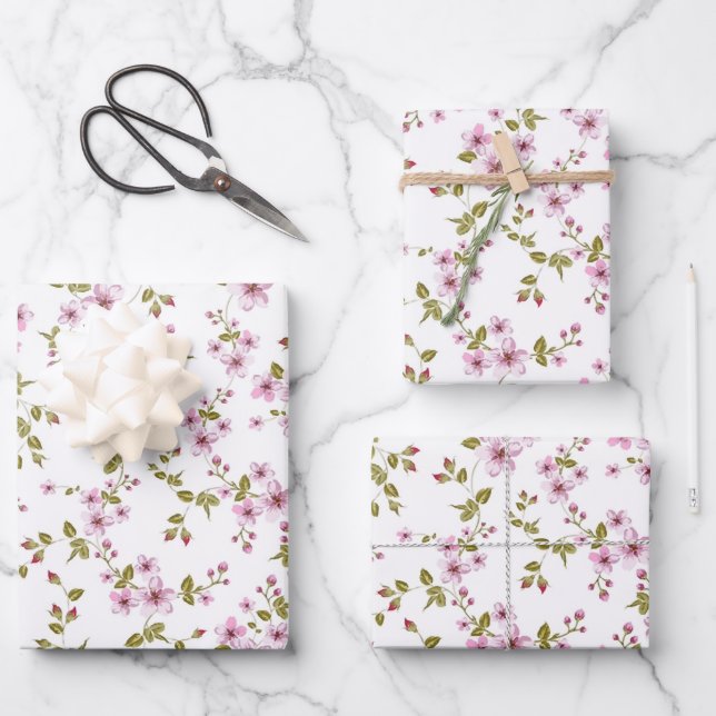 Hoja De Papel De Regalo Cherry blossom seamless pattern (Anverso)