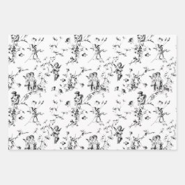 Hoja De Papel De Regalo Cherub Cupido Angels Floral Toile