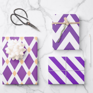 Hoja De Papel De Regalo Chevron dinámico violeta púrpura moderno