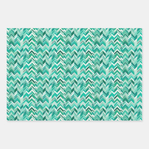 Hoja De Papel De Regalo Chevron Turquesa verde azulado