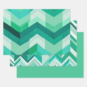 Hoja De Papel De Regalo Chevron verde