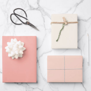 Hoja De Papel De Regalo Chic Rosa Suave Pálido Pastel Sólido Tonos Moderno