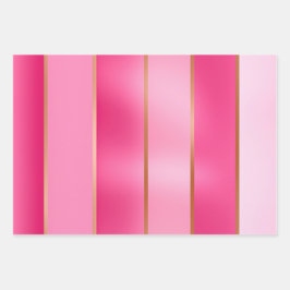 Hoja De Papel De Regalo Chic Rosa y Dorado