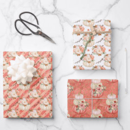 Hoja De Papel De Regalo Chica Baby Shower de cumpleaños de la calabaza ros