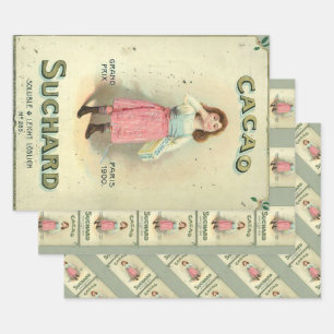Hoja De Papel De Regalo Chica de Azúcar Beso de Chocolate Victoriano