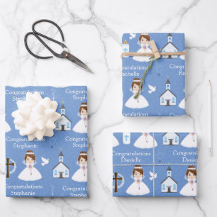 Hoja De Papel De Regalo Chica de Brunette First Community