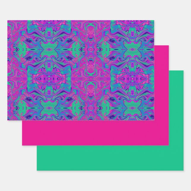 Hoja De Papel De Regalo Chica de Purpurina rosado Verde azulado de Guay Cu (Set)