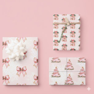 Hoja De Papel De Regalo Chica de Winter ONEderland cumpleaños 1 rosa