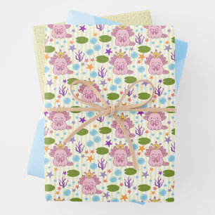 Hoja De Papel De Regalo Chica del Acuario de Axolotl