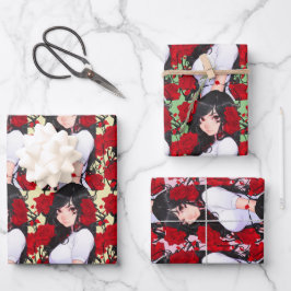 Hoja De Papel De Regalo Chica Rosa Anime