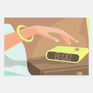 Hoja De Papel De Regalo Chicas presionando con la mano el botón de sondeo