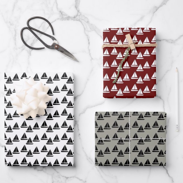 Hoja De Papel De Regalo Chicos Sailboat (Anverso)