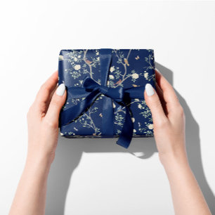 Hoja De Papel De Regalo Chinoiserie Camellia Garden Breeze Blue