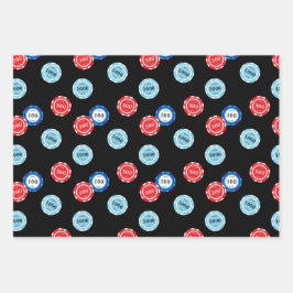 Hoja De Papel De Regalo Chips de Casino del jugador de póquer