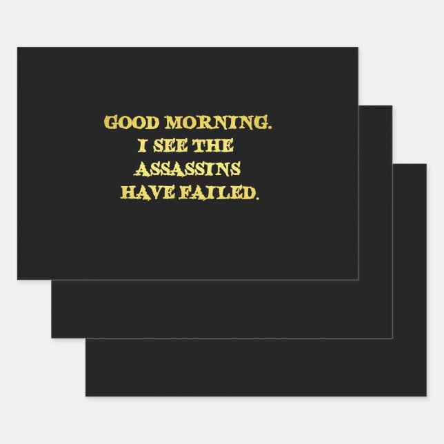 Hoja De Papel De Regalo Chiste matutino de Humor Oscuro (Set)