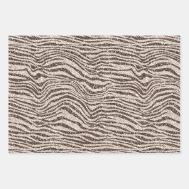 Hoja De Papel De Regalo Chocolate crema marrón Rubor Purpurina cebra