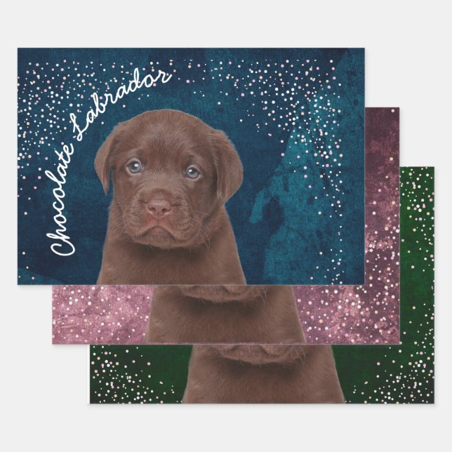 Hoja De Papel De Regalo Chocolate Labrador (Set)