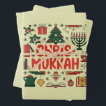 Hoja De Papel De Regalo Chrismukkah Hanukkah Navidades judío Religioso<br><div class="desc">Chrismukkah Hanukkah Navidades judío Religioso</div>