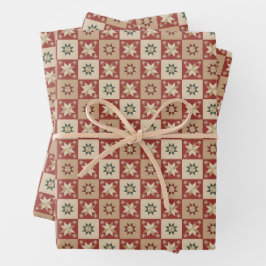 Hoja De Papel De Regalo Christmas Country Star Quilt Blocks