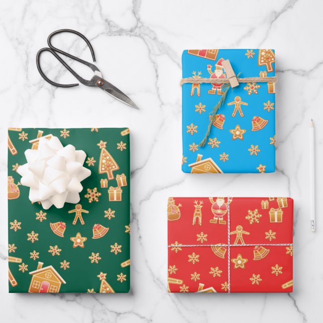 Hoja De Papel De Regalo Christmas Gingerbread Wonderland  (Anverso)