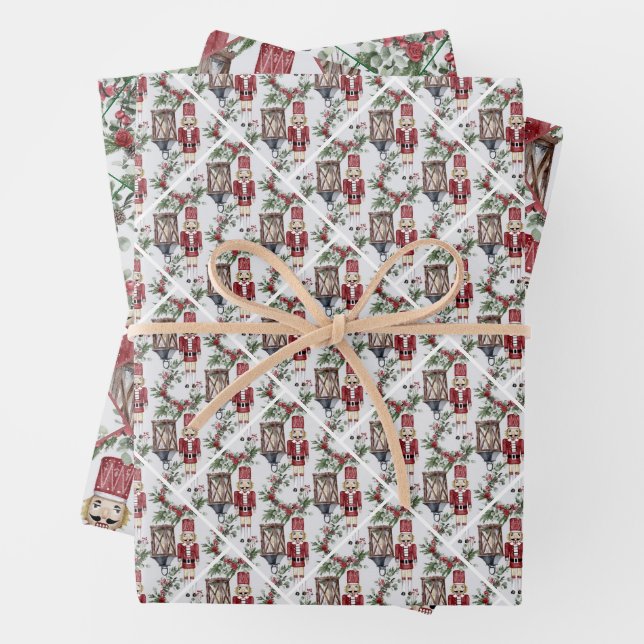Hoja De Papel De Regalo Christmas nutcrackers and lanterns (In situ)