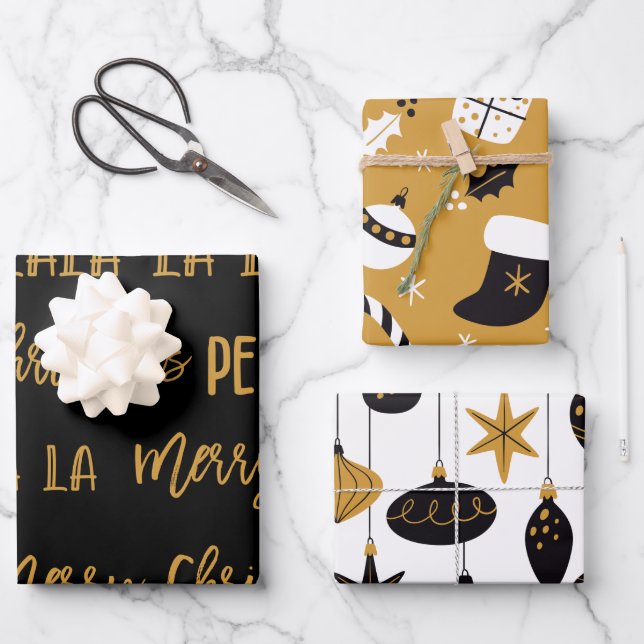 Hoja De Papel De Regalo Christmas pattern set  (Anverso)