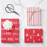 Hoja De Papel De Regalo Christmas pattern text Red set Wrapping Paper<br><div class="desc">Christmas pattern text Red set Wrapping Paper</div>