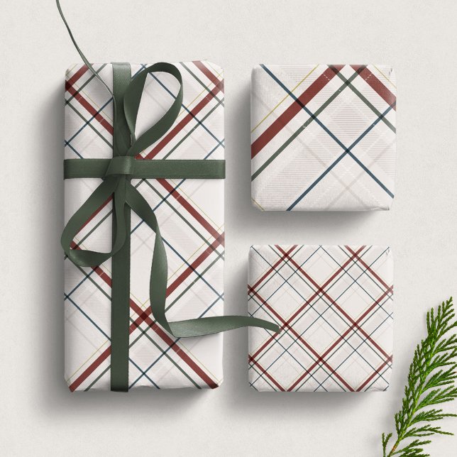 Hoja De Papel De Regalo Christmas plaid classic elagant off white holiday (Subido por el creador)