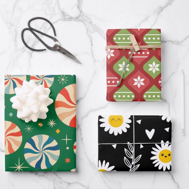 Hoja De Papel De Regalo Christmas plaid coordinating (Anverso)