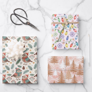 Hoja De Papel De Regalo Christmas Scandinavian Botanical