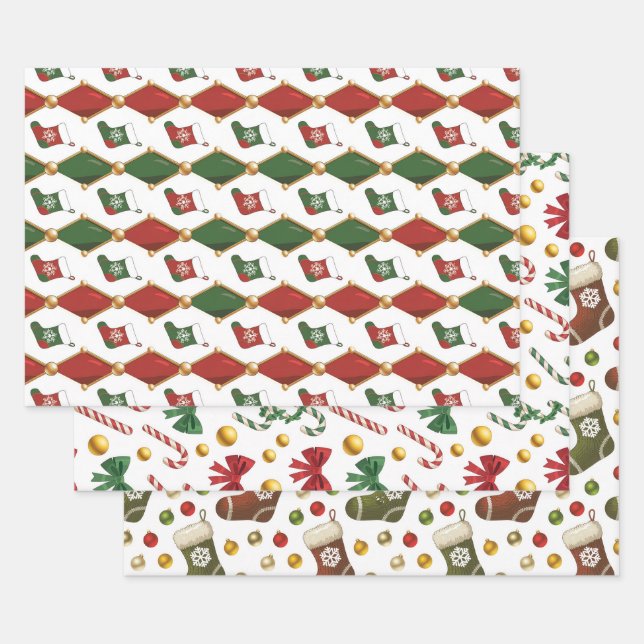Hoja De Papel De Regalo Christmas Stocking  (Set)